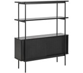 Librería angus con 1 estante y 1 puerta color negro.