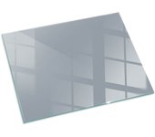 Placa de cristal para chimenea, zócalo protector de chimenea, diseño moderno | 80x60 | rectángulo | color gris