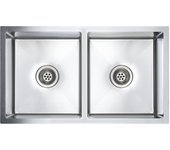 Fregadero de cocina hecho a mano con colador 76 x 44 cm acero inoxidable 02_0002364