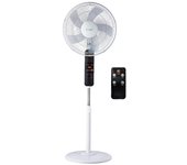 Ventilador de pie tehri con mando y temporizador ø43cm 30w motor dc blanco