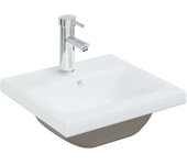 Lavabo empotrado con grifo cerámica blanco 42x39x18 cm