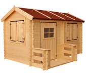 Casa de madera para niños exterior - casita de campo para niños l184xl241xa151cm/ 2.63m2 casa de juguete de exteriores m503