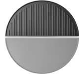 Wiltec plancha semicircular de hierro fundido 46,7 x 22,8 x 1,5 cm para barbacoa, plancha de asar, accesorios bbq, rejilla de fundición para carne,...