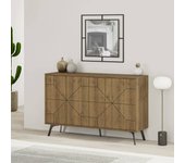 Aparador brunale, bufé de salón, aparador de salón, despensa de cocina, 123x35h77 cm, roble