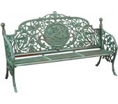 Biscottini banco de jardín de hierro fundido - banco de exterior para 3 - bancos de jardín acabado envejecido - estilo shabby chic-184x70x110