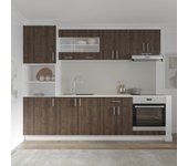 Set cocina haaus karo v20, roble bronce/blanco, encimera thermo 28 mm, l 480 cm