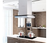Vidaxl campana extractora de techo 90 cm acero inoxidable 756 m³/h led