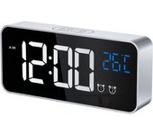 Reloj despertador digital plateado, reloj digital led digital m
