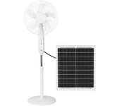 Ventilador de pie dc clima 30w con panel solar blanco