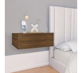 Vidaxl mesita de noche flotante madera roble marrón 40x30x15 cm