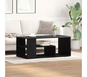 Mesa de café negra de roble 100x50x40 cm de madera elaborada