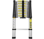 Escalera telescópica escalera extensible hasta 150 kg escalera estable de aluminio multifunción 4,4 m
