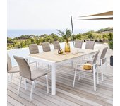 Hespéride - mesa de jardín rectangular paradize de acacia y aluminio