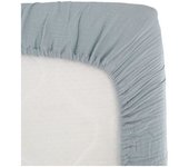 Sábana bajera envolvente - domiva - 60x120 cm - azul vintage - gasa de algodón