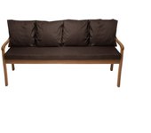 Cojín de banco de jardín de 3 plazas 180x60/4x50x56cm, cojín de exterior, cojines de columpio marrón, cojín de asiento, cojín de respaldo