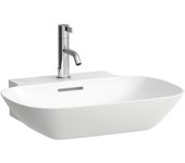 Laufen ino lavabo sobre encimera, sin agujero para grifo, con rebosadero, us cerrado 560x450mm, h8163027571091, color: blanco mate
