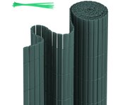 Pantalla de privacidad de caña de pvc para jardín, balcón, valla de protección visual, color verde, 140 x 700 cm