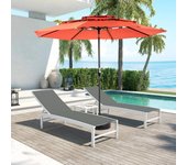 Sombrilla rectangular grande de 45,7 m con doble cara y manivela (naranja)