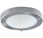 Searchlight 1 ljus badrumslampa fr spoltak i satng silver rund med kupolformad glasblandare ip44, e27