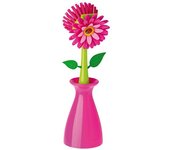 Vigar 6517 - cepillo lavaplatos flower power con jarron magenta