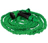 Amig - manguera extensible | 15 metros | incluye accesorios y pistola de riego de 8 funciones | soporta hasta 6 bar. de presión | color verde | doble