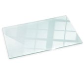 Placa de cristal para chimenea, zócalo protector de chimenea, diseño moderno | transparente | rectángulo | 140x70 cm