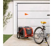 Remolque de bicicleta para mascotas vidaxl naranja y negro