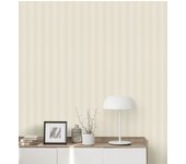 Papel pintado de rayas finas difuminadas en color amarillo claro - parisian stripes 683472 de gaulan - rollo de 10 m x 0,53 m