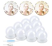 Lámpara de maquillaje led con espejo de 10 led con regulador usb estilo hollywood regulable