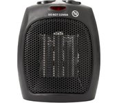 Calefactor cerámico portátil ptc, termostato regulable, 2 niveles potencia, función ventilador, briebe, negro, 1500, ht1128