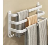 Toallero de pared blanco - toallero colgante para baño, sin taladros - organización y elegancia triple, 50 cm