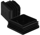 Contera interior plastico cuadrada 60x60 mm. color negro. bolsa 50 unidades. contera mesa, silla, muebles, estanteria