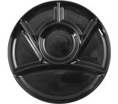 Platos de fondue de cerámica h&h de 6 compartimentos y 26 cm, color negro