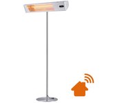 Sined caldo ira inox pote wifi 2000w - lámpara calefactora exterior con kit, onda corta ir-a, control remoto, rejilla de protección y pantalla led.