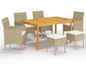 Conjunto de comedor de jardín vidaxl 7 piezas beige