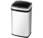Cubo de basura homcom acero inoxidable, abs plata 33x25x58 cm 03-0024