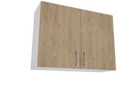 Mueble alto karo haaus, 2 puertas, madera natural/blanco, 80 x 30 x 60 cm