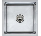 Fregadero de cocina hecho a mano con colador 44 x 44 cm acero inoxidable 02_0002362