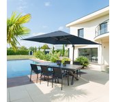 Hespéride - sombrilla rectangular deportada equador pétrole 4 x 3 m de aluminio y poliéster