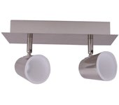 Regleta de dos focos led ice (10w 4000k 645lm) ip20 fabricado en aluminio y acrílico color níquel