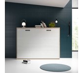 Cama de pared de matrimonio - blanco (envío a domicilio con montaje incluido)