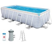 Piscina desmontable rectangular 6.836 l c/depuradora chevron prism frame intex