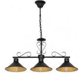 Colgante azalea 3xe27 negro oro