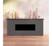 Chimenea eléctrica empotrada armario preparado para insertable eléctrico sined ispica 1500w, armario de madera acabado estructura y puertas en grafito