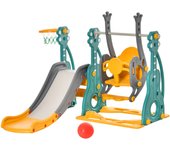 Columpio tobogán para niños homcom hdpe, pp multicolor 152x149x107 cm 331-015