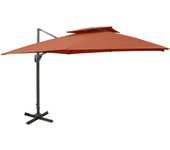 Sombrilla desplazada con doble techo 300 x 300 cm naranja 02_0008562