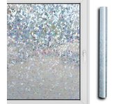 (90x200cm）lámina decorativa 3d para ventanas - multicolor - opaca - autoadhesiva - efecto arco iris - transparente,cristal roto,2uds.