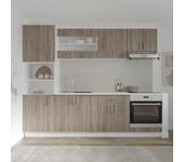Set de cocina haaus karo v20, roble sonoma oscuro/blanco, encimera thermo 28 mm, l 260