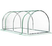 Invernadero caseta outsunny acero, pvc transparente 200x100x80 cm