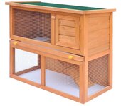 Vidaxl casa de animales pequeños jaula conejera 1 puerta madera